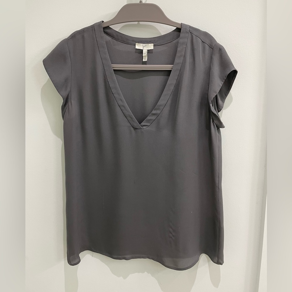 Joie Gray Silk Blouse